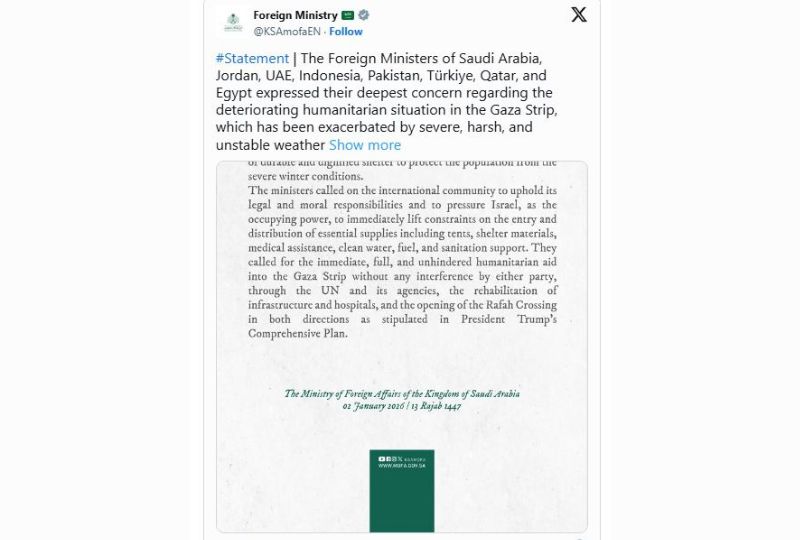 Saudi and regional nations warn of deteriorating situation in Gaza